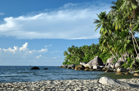 beach at Hon Son Island, Kien Hai District, the southern province of 